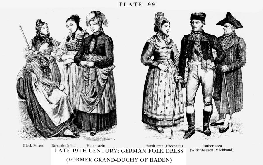 Planche 99b- fin du XIXe s. - costumes traditionnels - Allemagne.jpg